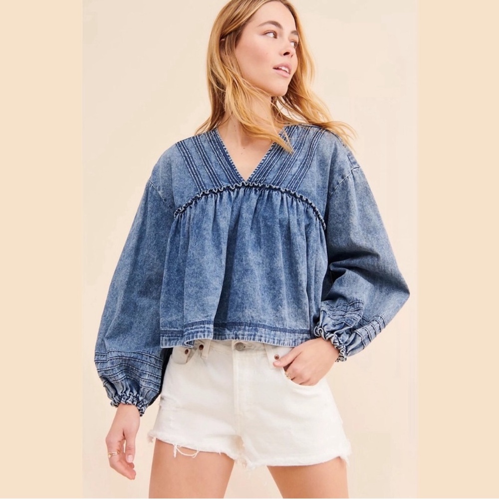 Free People Denim Top